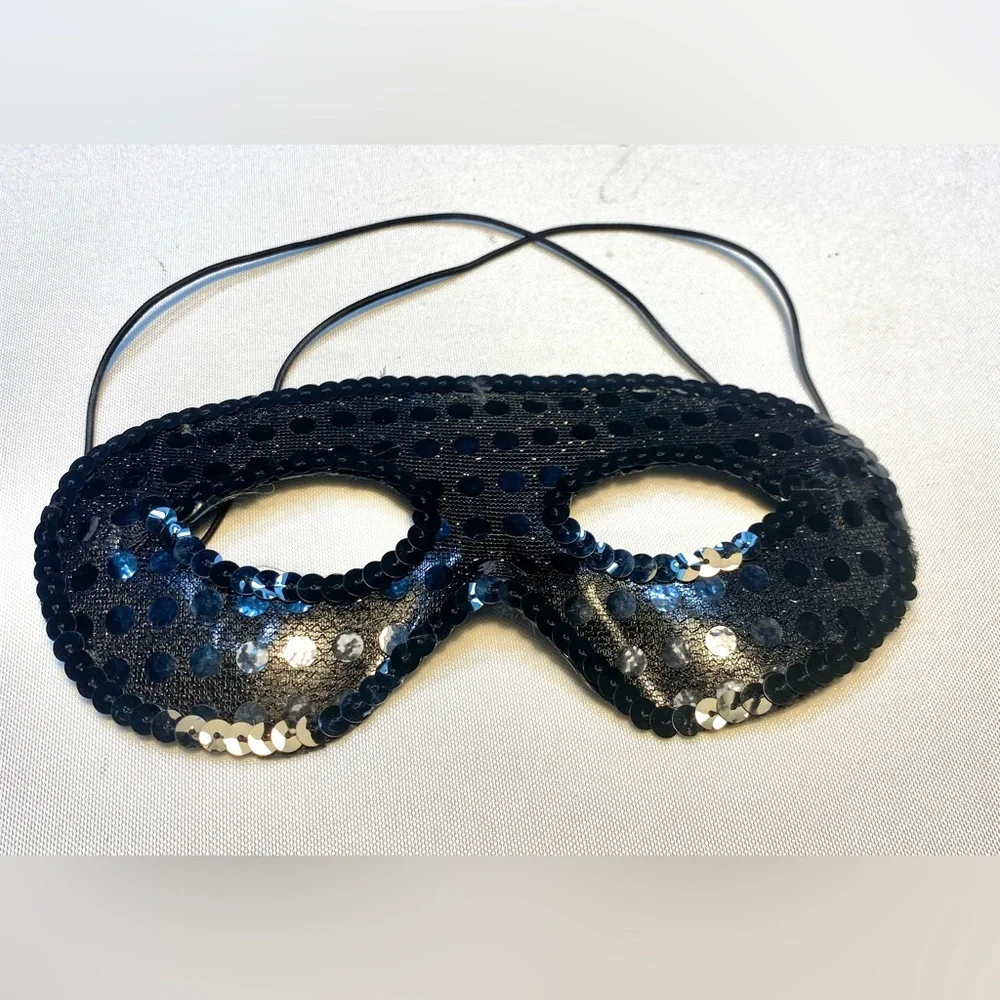 MASK Black Glitter Venetian Masquerade Dance Costume Mask